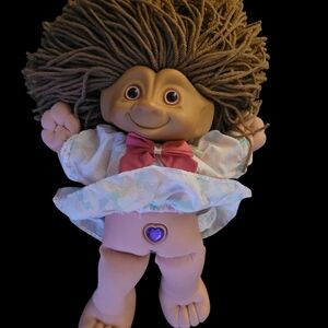 Vintage Troll Doll with Heart Button